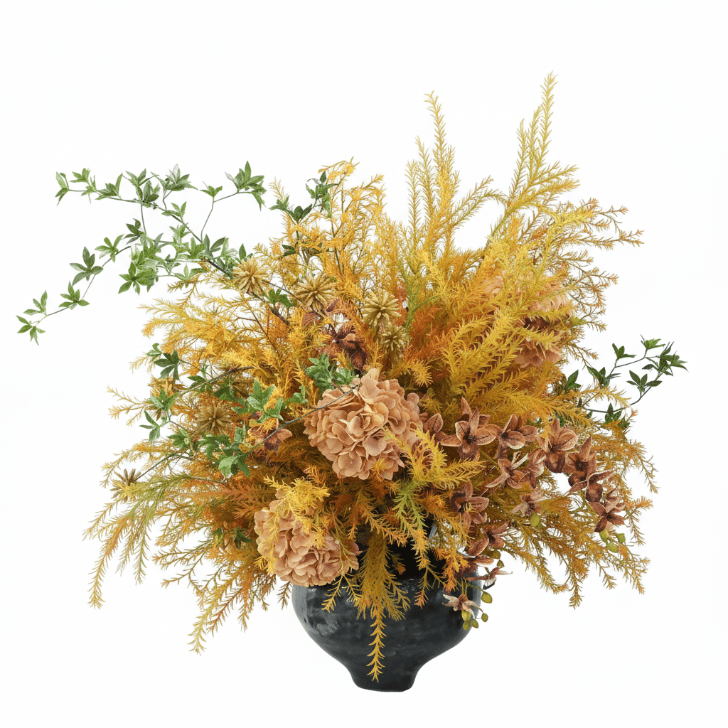 Orange Hydrangea, Fragrant Pine, Maple Leaf, Moth Orchid thumbnail 3