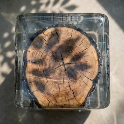 Obsidian Core: Charred Wood Crystal Stool thumbnail 1