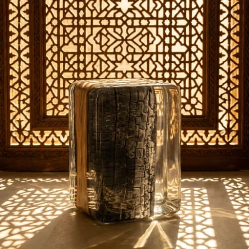 Obsidian Core: Charred Wood Crystal Stool thumbnail 4