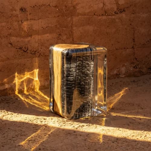 Obsidian Core: Charred Wood Crystal Stool thumbnail 6