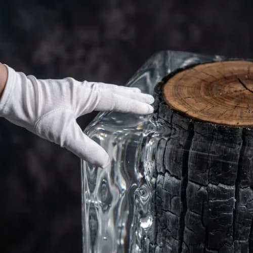 Obsidian Core: Charred Wood Crystal Stool thumbnail 7