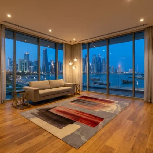 Sunset Glow - Artistic Handmade Wool Rug thumbnail 3