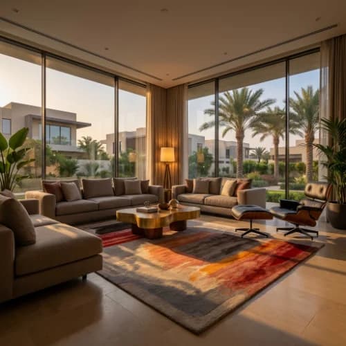 Sunset Glow - Artistic Handmade Wool Rug thumbnail 4