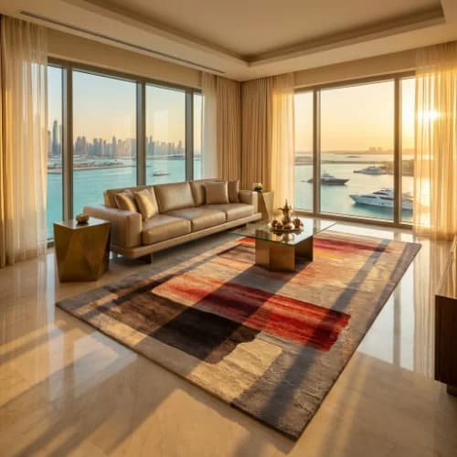 Sunset Glow - Artistic Handmade Wool Rug thumbnail 5