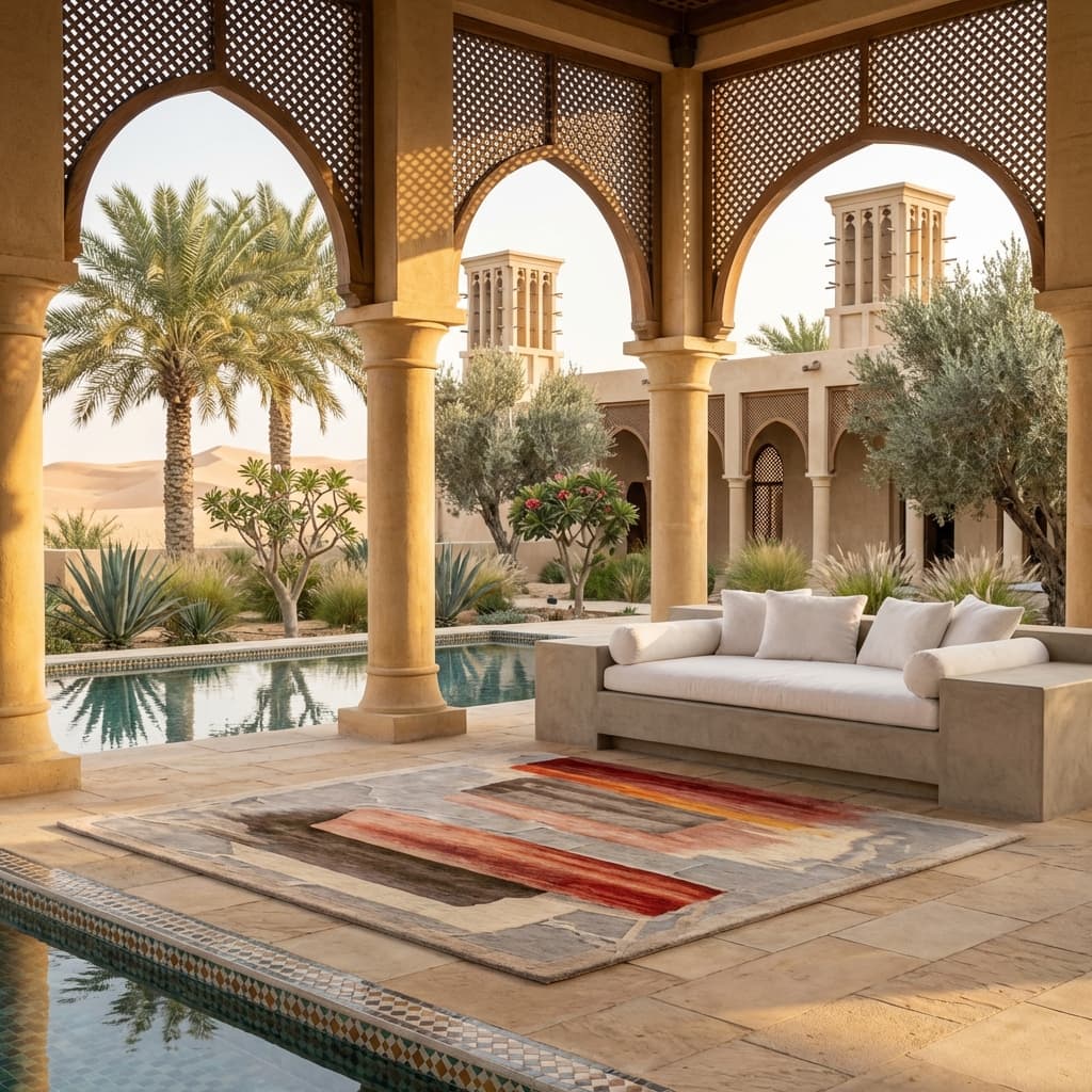 Sunset Glow - Artistic Handmade Wool Rug thumbnail 2