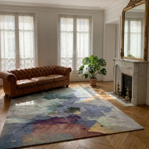 Abstract Art Hand-Knotted Wool Rug thumbnail 3