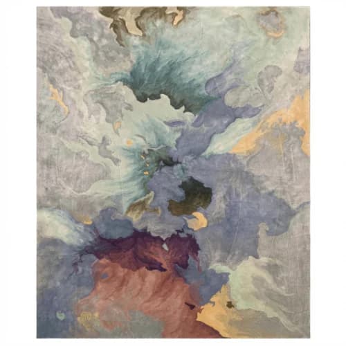 Abstract Art Hand-Knotted Wool Rug thumbnail 1