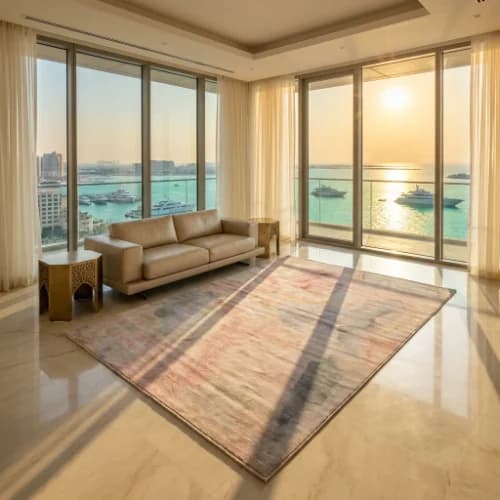 Ethereal Abstract Impressionist Wool Rug thumbnail 2