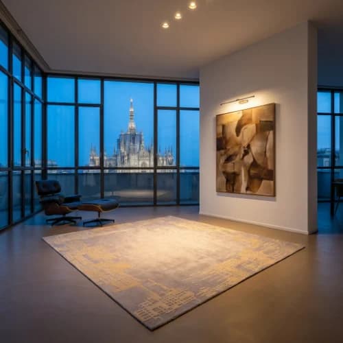 Abstract Patterned New Zealand Wool Rug thumbnail 2