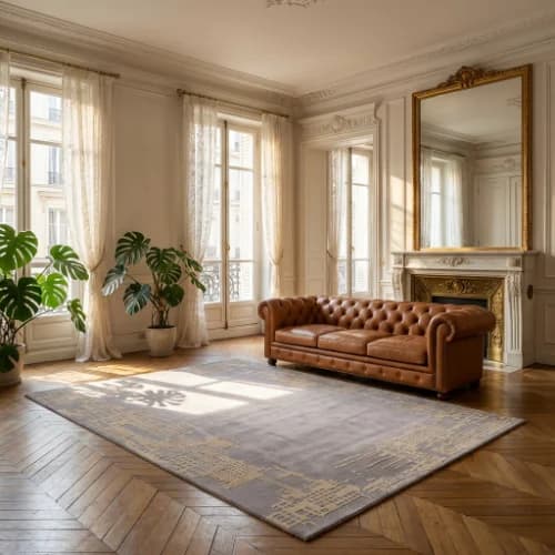 Abstract Patterned New Zealand Wool Rug thumbnail 3