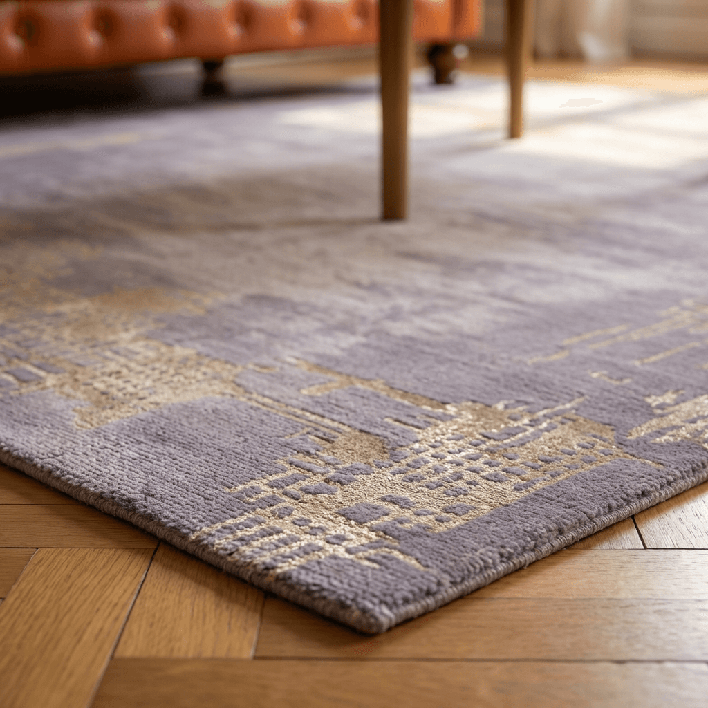 Abstract Patterned New Zealand Wool Rug thumbnail 4