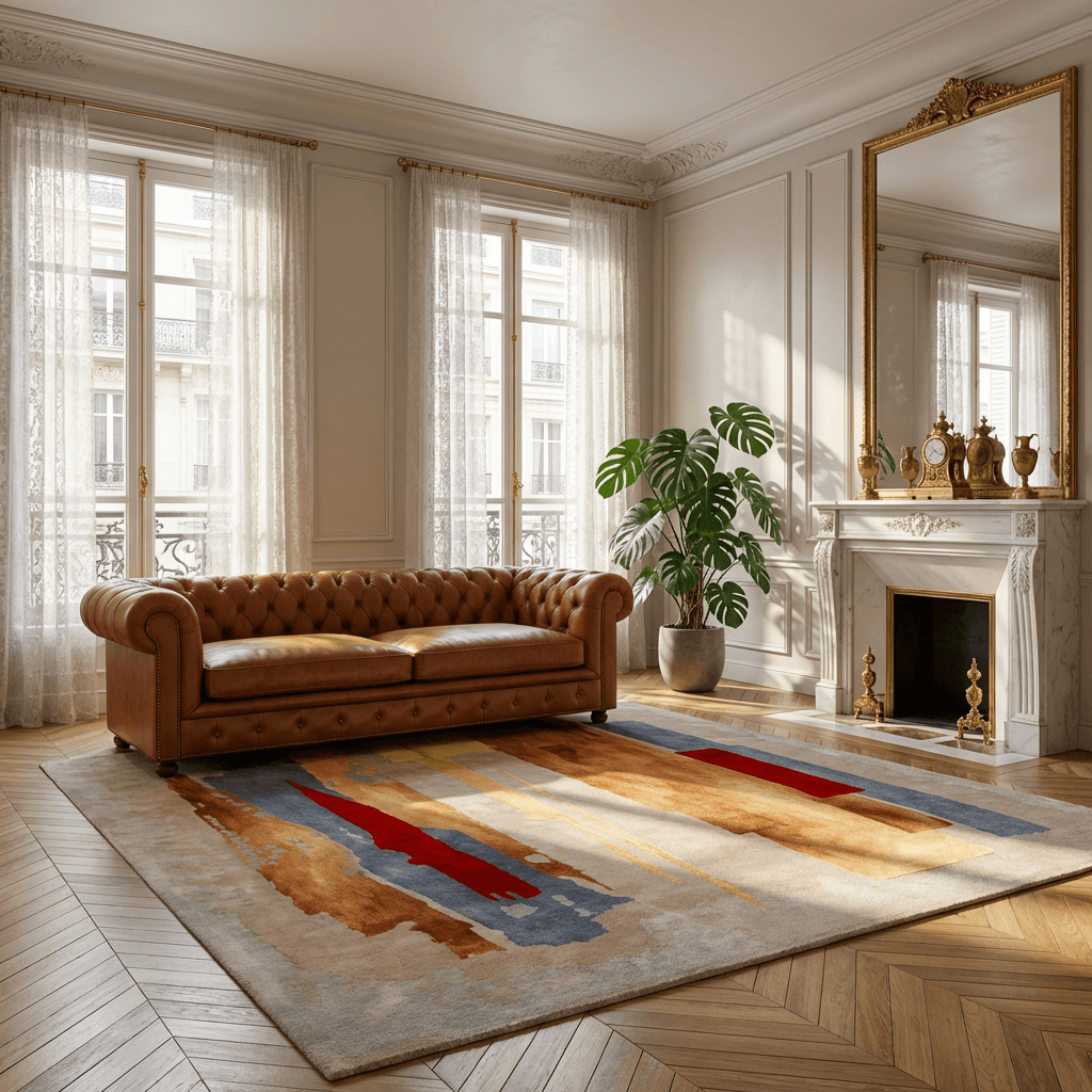 Chromatic Canvas Hand-Tufted Abstract Wool Rug thumbnail 2