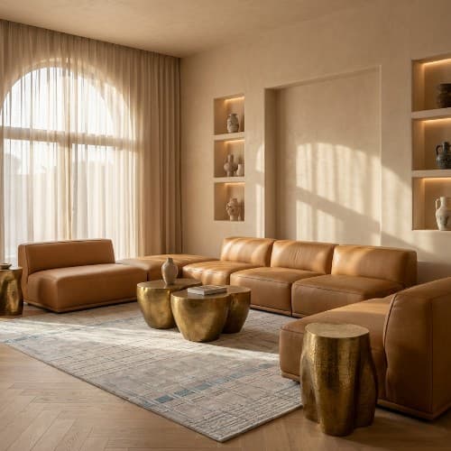 Abstract Geometric Wool Handmade Rug thumbnail 5