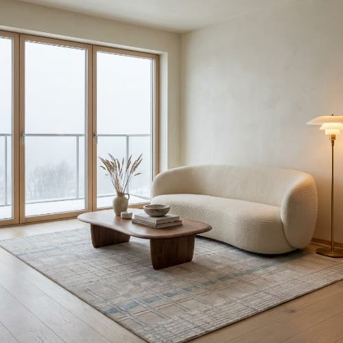 Abstract Geometric Wool Handmade Rug thumbnail 2