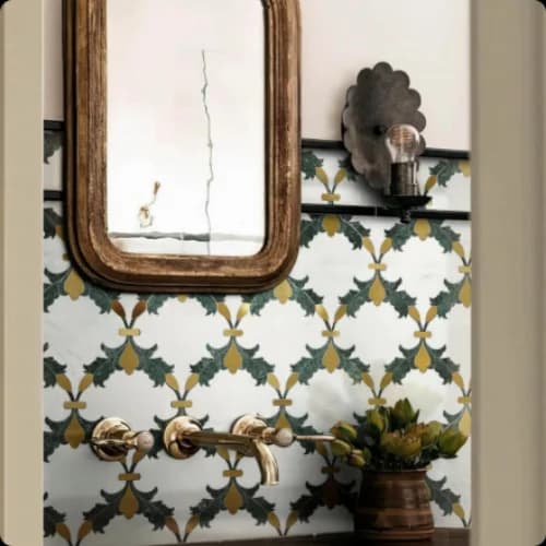 Gilded Ivy Waterjet Marble Mosaic thumbnail 2