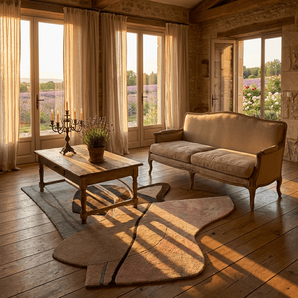 Artistic Abstract Geometric Wool Rug thumbnail 2