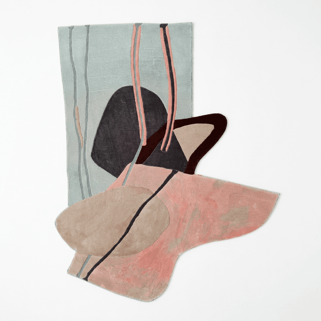 Artistic Abstract Geometric Wool Rug thumbnail 4