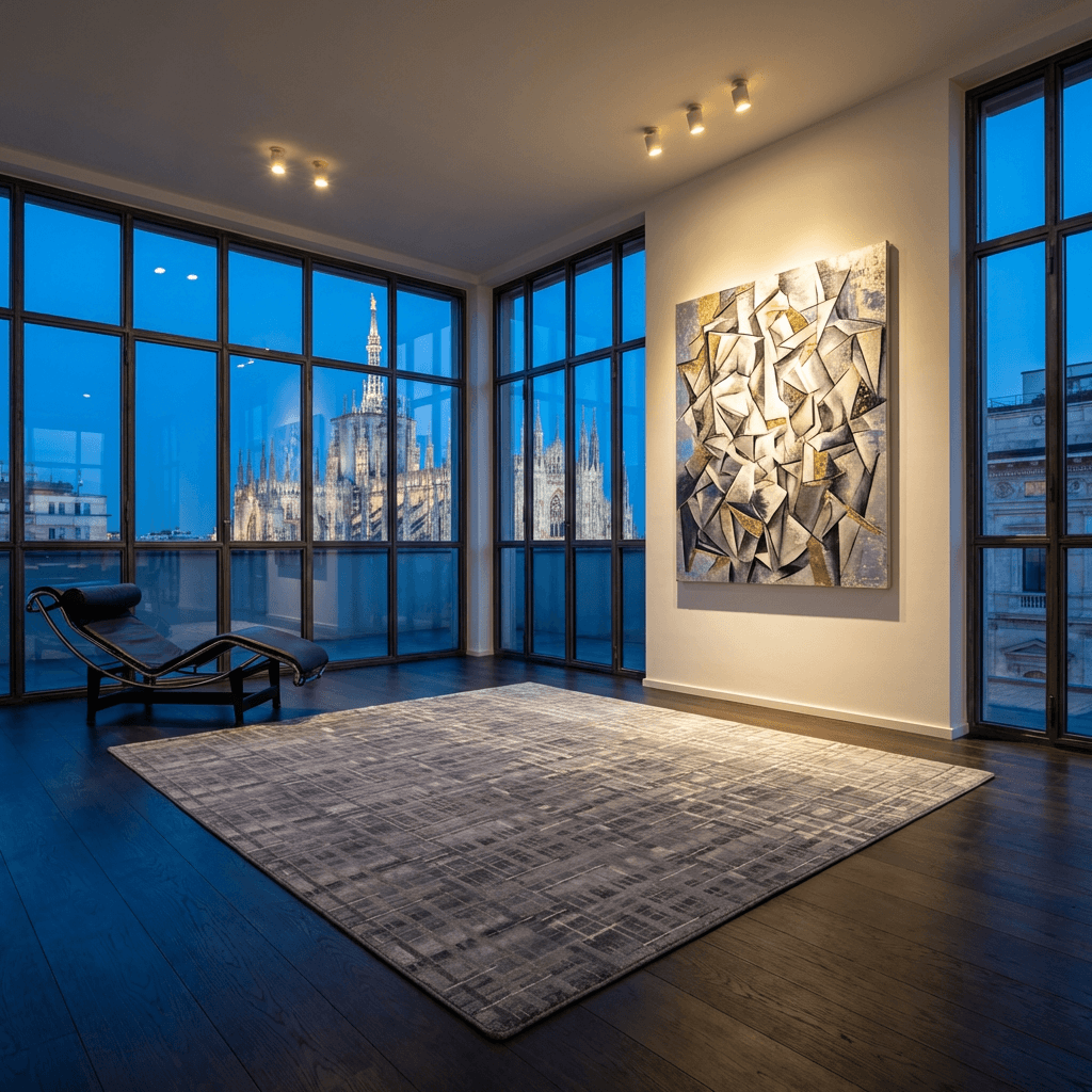 Urban Grid Wool Rug thumbnail 2