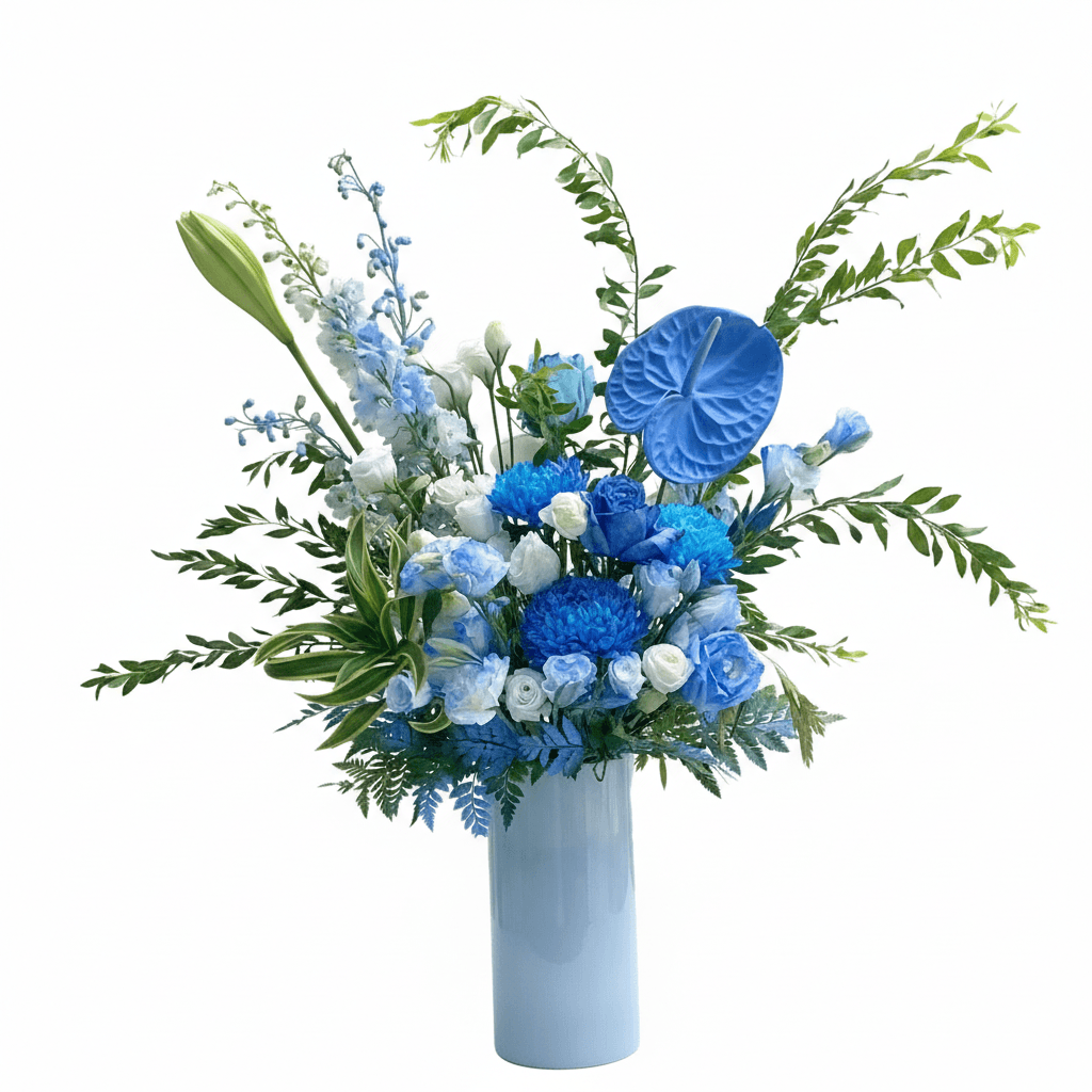 Blue Fireworks Chrysanthemum Arrangement
