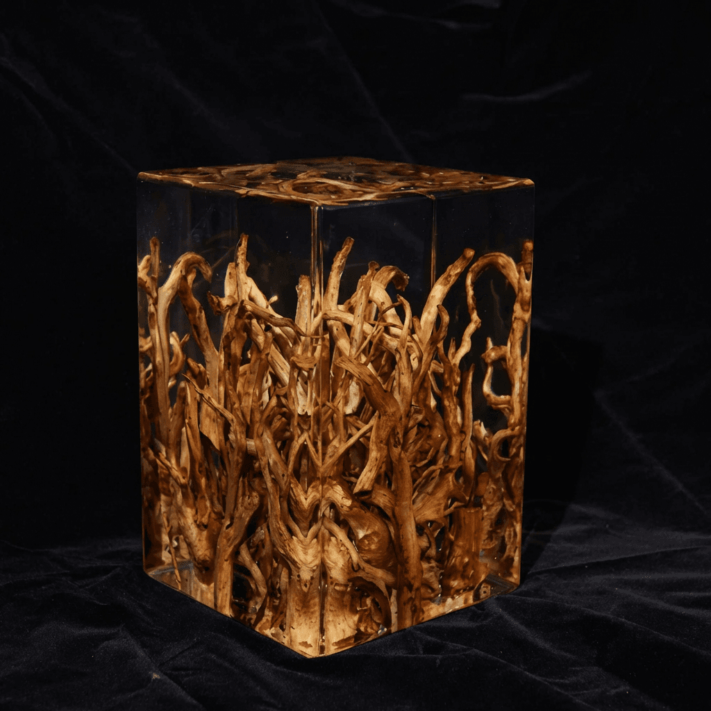 The Ethereal Root Monolith - Crystal Resin Side Table