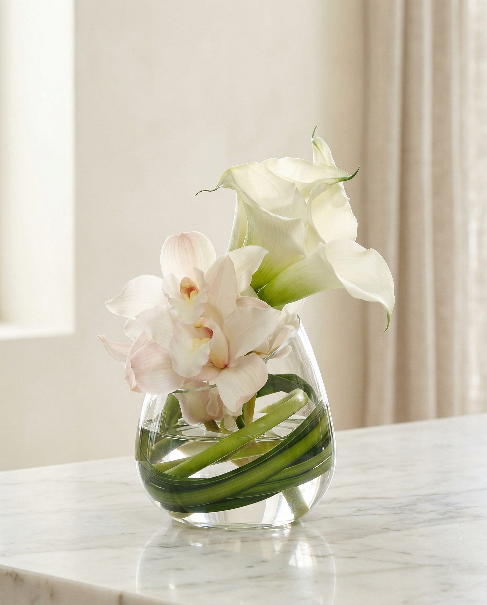 Calla Lily & Cymbidium Arrangement