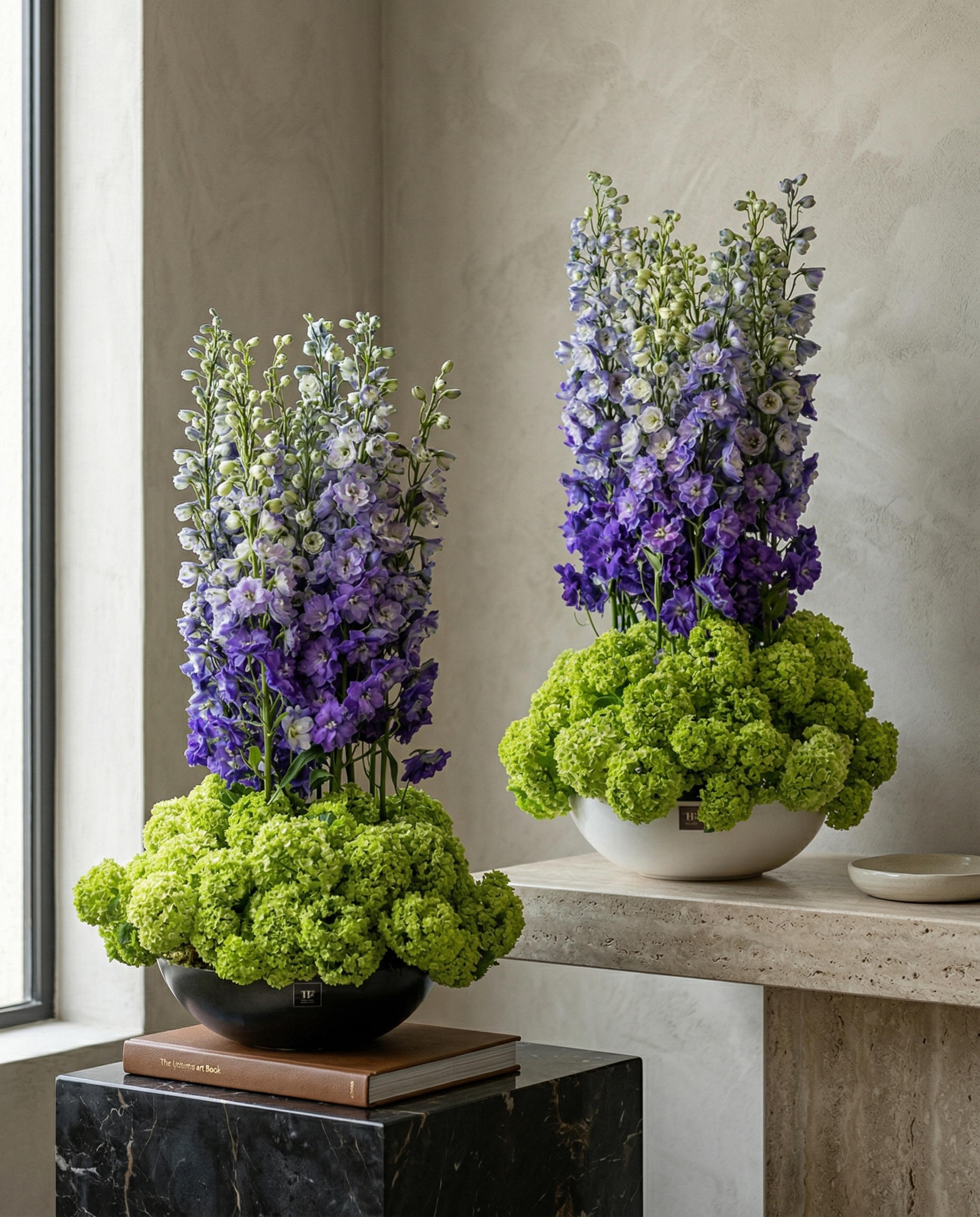 Hydrangea & Delphinium Statement Arrangement