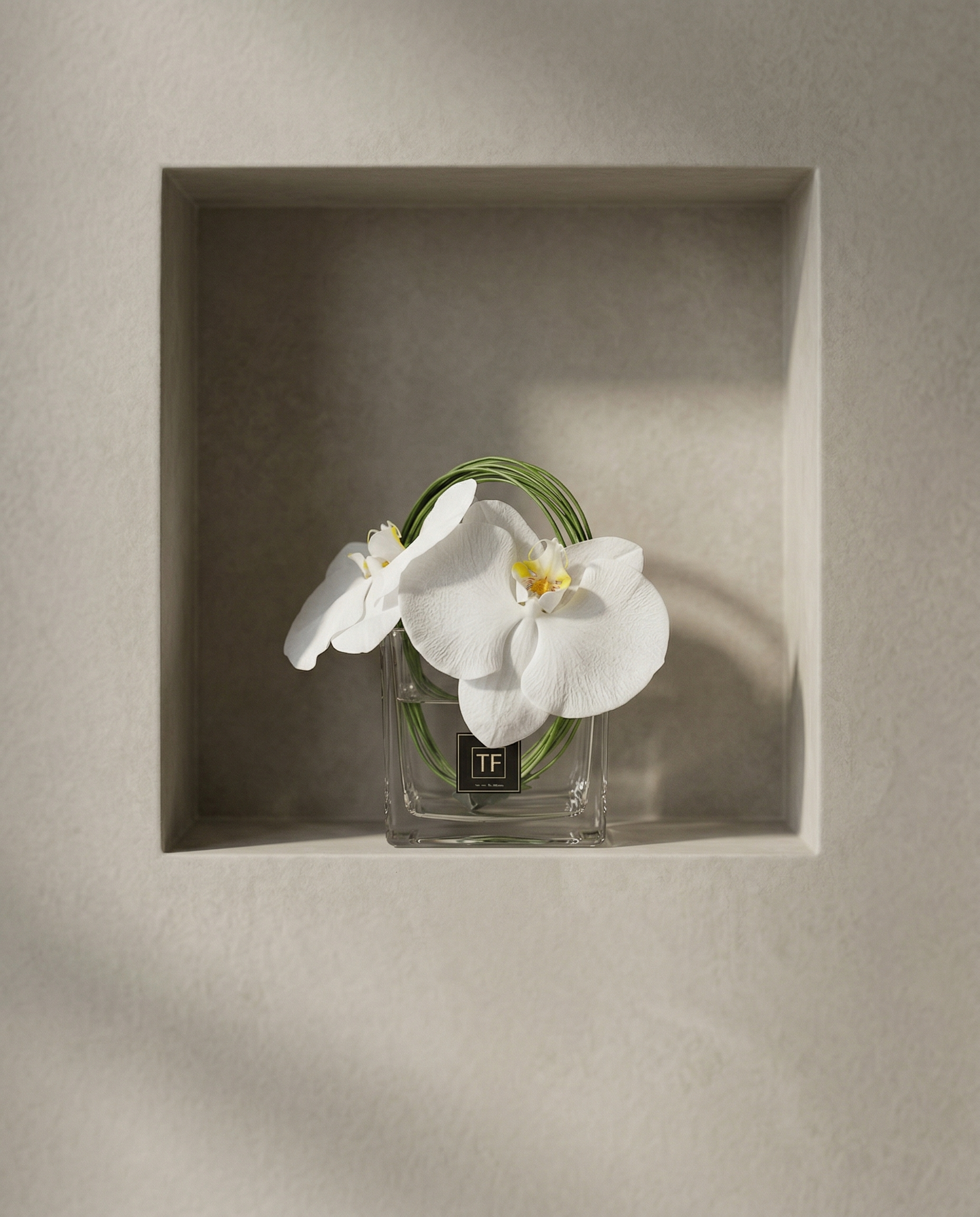 Orchid & Steel Grass Arrangement full arrangement