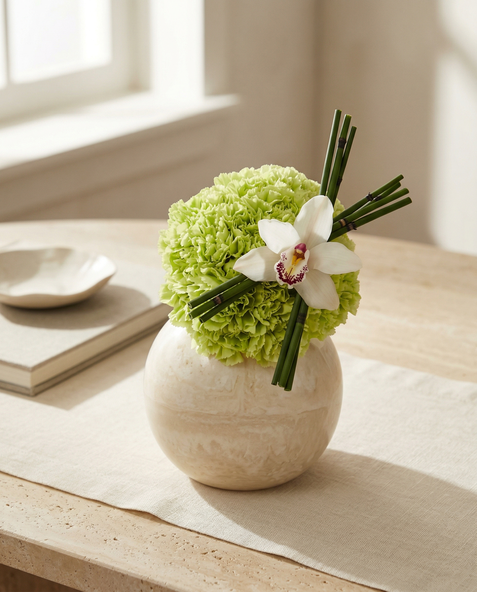 Petite Green Bottle Arrangement