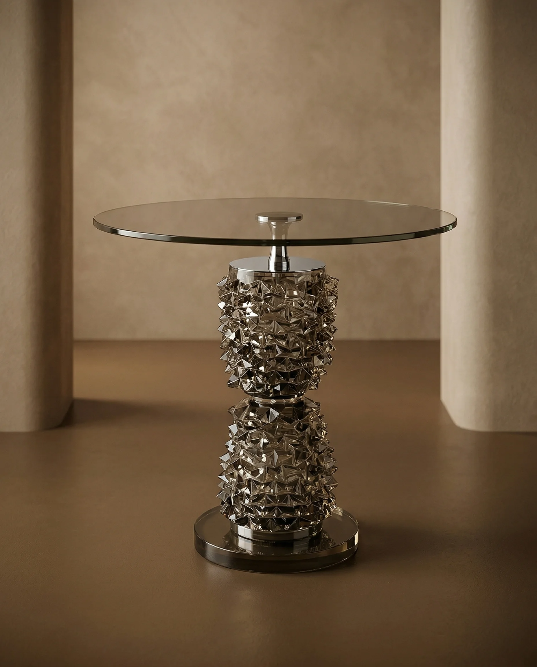 BJ-05 smoked faceted crystal side table selection
